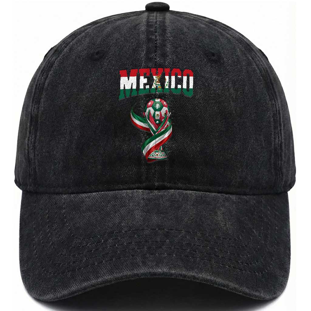 Mexico National Soccer Lover Washed Cotton Baseball Cap Proud Mexican Fan Gift TS12 Print Your Wear