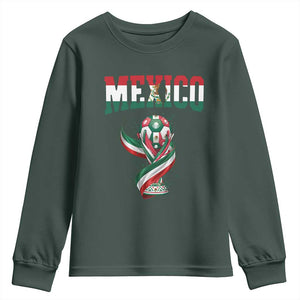 Mexico National Soccer Lover Youth Sweatshirt Proud Mexican Fan Gift TS12 Dark Forest Green Print Your Wear