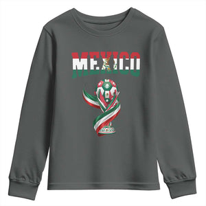 Mexico National Soccer Lover Youth Sweatshirt Proud Mexican Fan Gift TS12 Dark Heather Print Your Wear