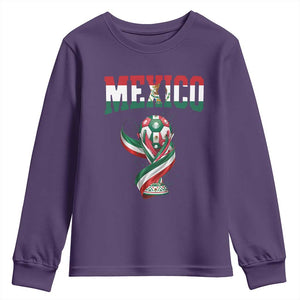 Mexico National Soccer Lover Youth Sweatshirt Proud Mexican Fan Gift TS12 Purple Print Your Wear