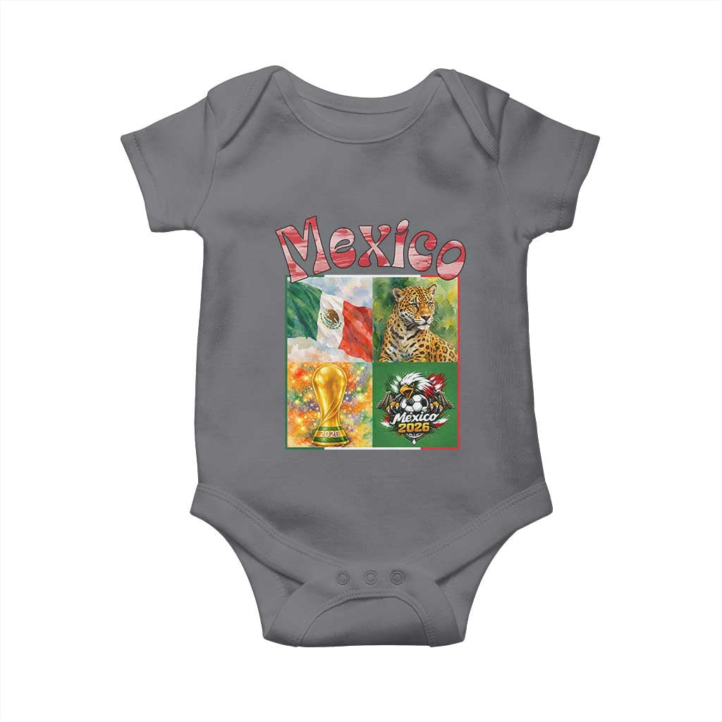 Mexico National Soccer Lover Baby Onesie Patriotic Mexican Fan Gift TS12 Charcoal Print Your Wear