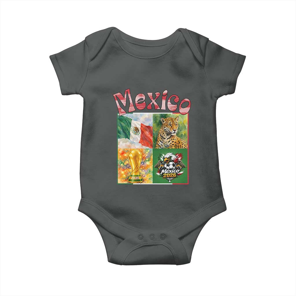 Mexico National Soccer Lover Baby Onesie Patriotic Mexican Fan Gift TS12 Dark Heather Print Your Wear