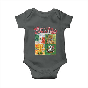 Mexico National Soccer Lover Baby Onesie Patriotic Mexican Fan Gift TS12 Dark Heather Print Your Wear