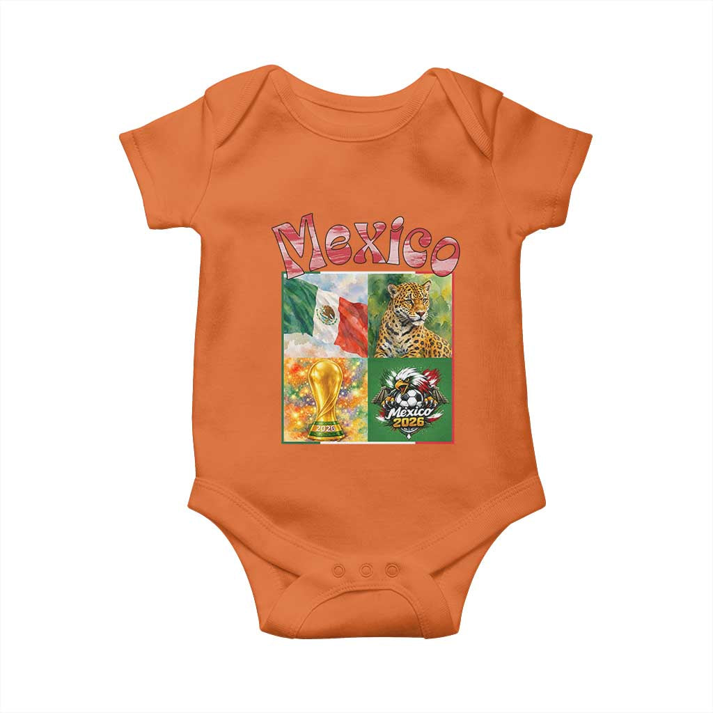 Mexico National Soccer Lover Baby Onesie Patriotic Mexican Fan Gift TS12 Orange Print Your Wear