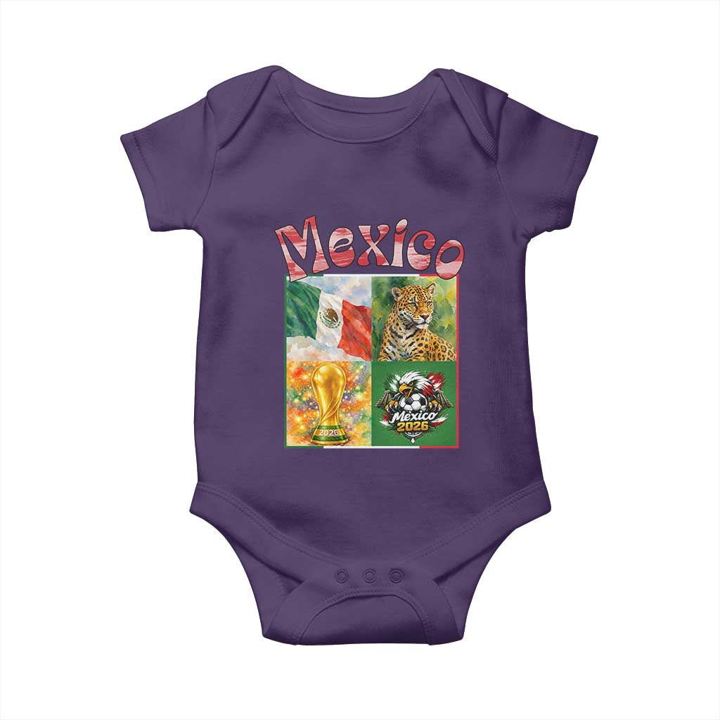 Mexico National Soccer Lover Baby Onesie Patriotic Mexican Fan Gift TS12 Purple Print Your Wear