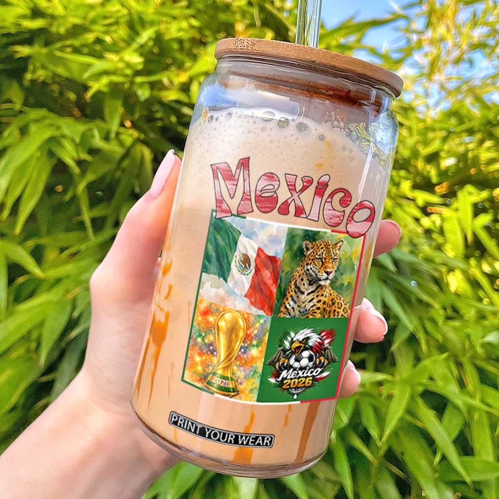 Mexico National Soccer Lover Glass Can Patriotic Mexican Fan Gift TS12 Black Print Your Wear
