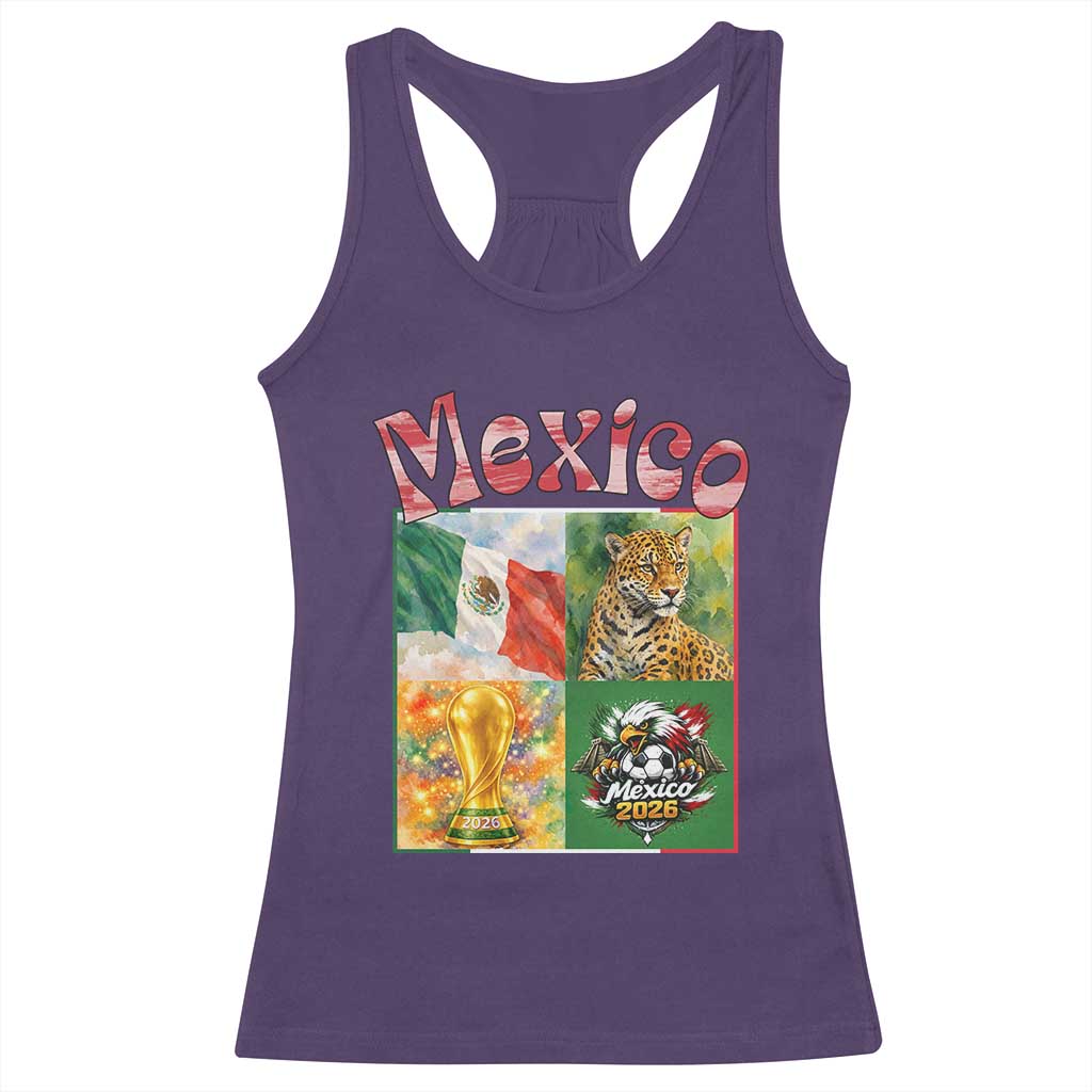 Mexico National Soccer Lover Racerback Tank Top Patriotic Mexican Fan Gift TS12 Purple Print Your Wear