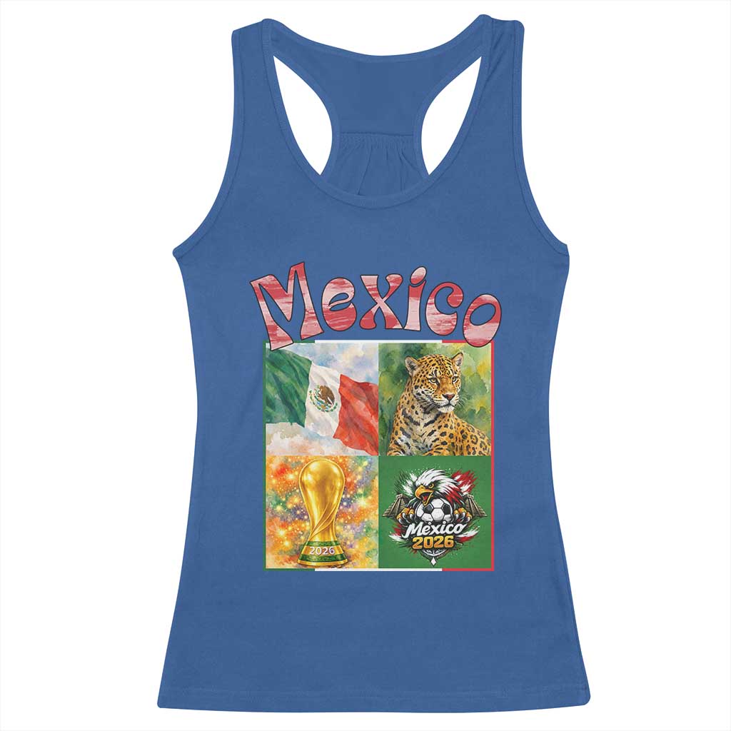Mexico National Soccer Lover Racerback Tank Top Patriotic Mexican Fan Gift TS12 Royal Blue Print Your Wear