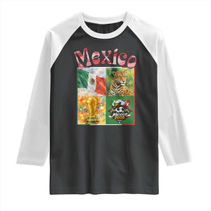 Mexico National Soccer Lover Raglan Shirt Patriotic Mexican Fan Gift TS12 Black White Print Your Wear