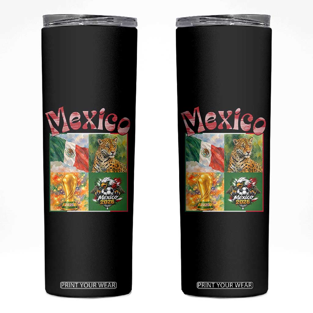 Mexico National Soccer Lover Skinny Tumbler Patriotic Mexican Fan Gift TS12 Black Print Your Wear