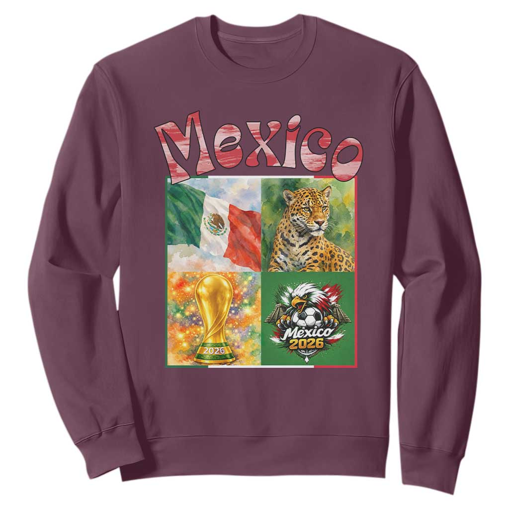Mexico National Soccer Lover Sweatshirt Patriotic Mexican Fan Gift TS12 Maroon Print Your Wear