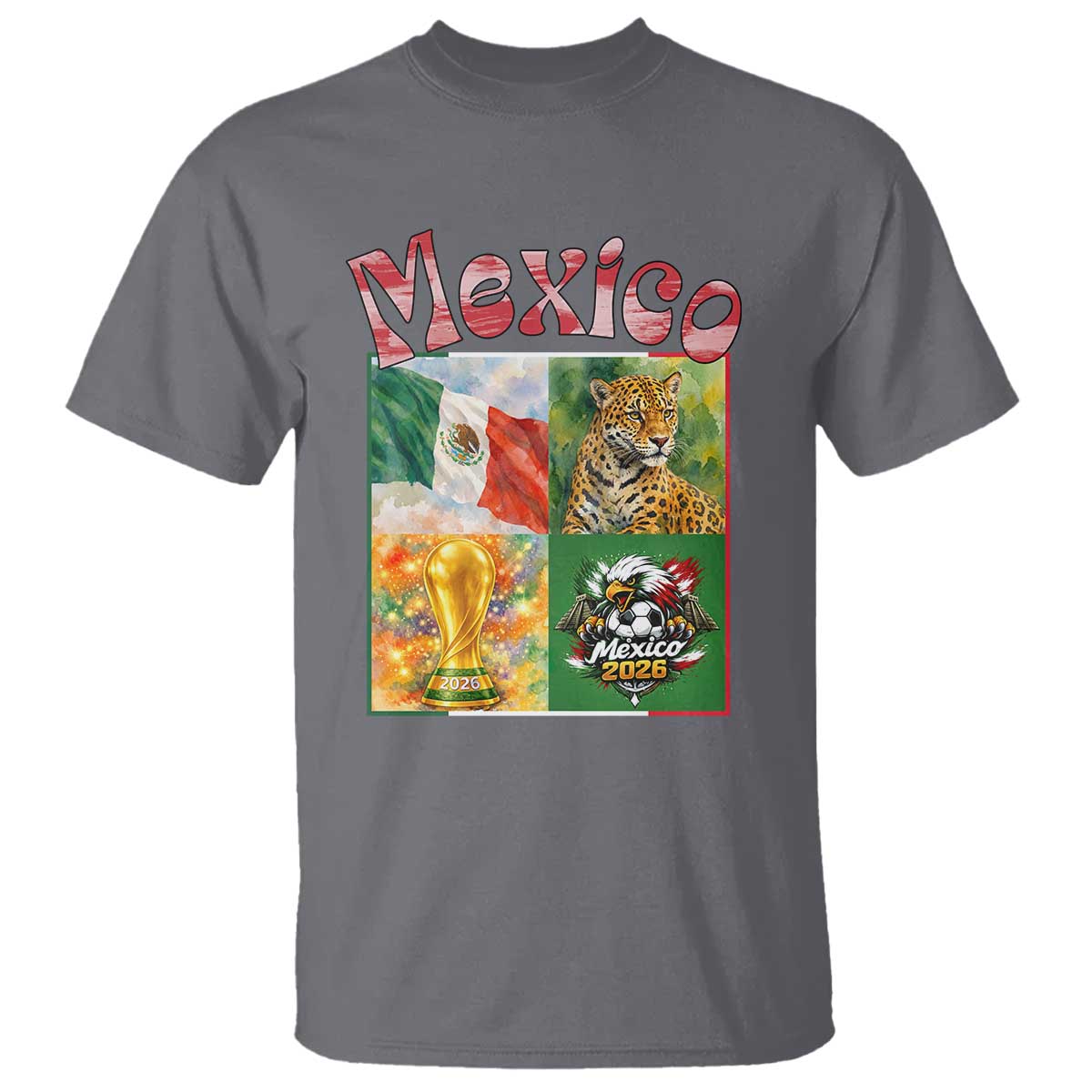 Mexico National Soccer Lover T Shirt Patriotic Mexican Fan Gift TS12 Charcoal Print Your Wear