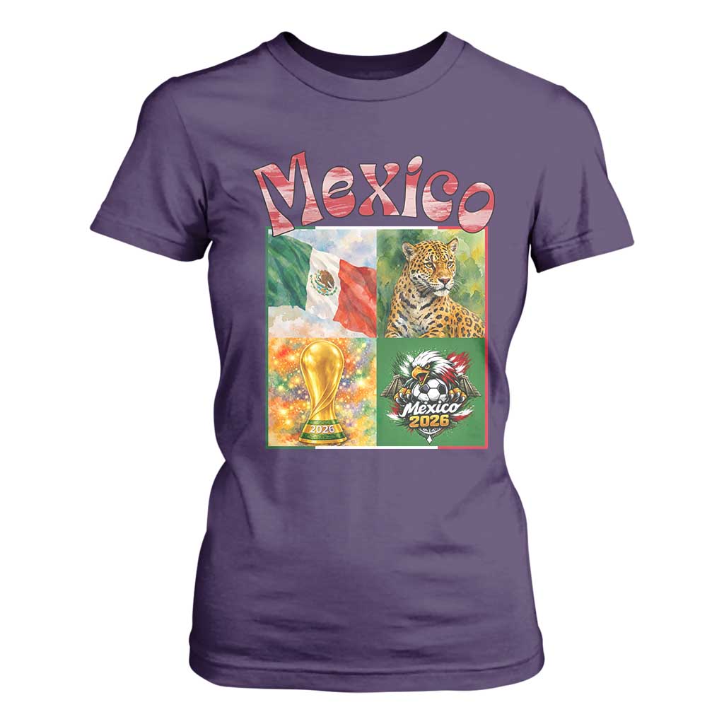 Mexico National Soccer Lover T Shirt For Women Patriotic Mexican Fan Gift TS12 Purple Print Your Wear
