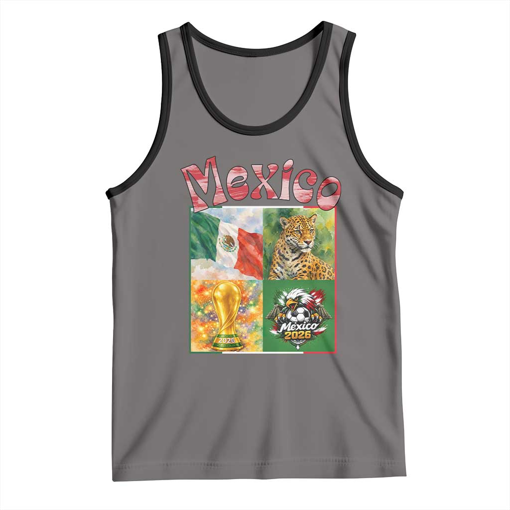 Mexico National Soccer Lover Tank Top Patriotic Mexican Fan Gift TS12 Deep Heather Black Print Your Wear