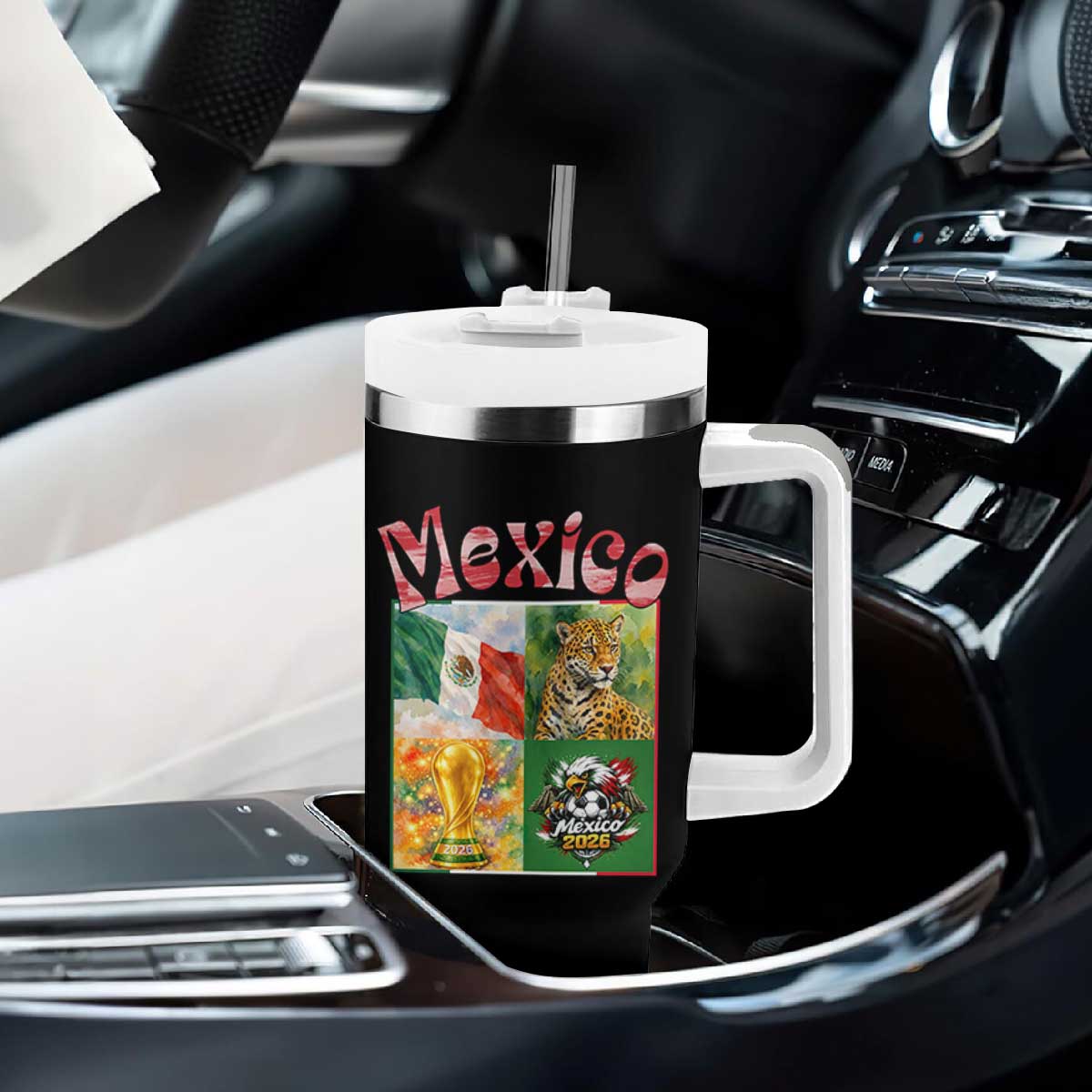 Mexico National Soccer Lover Tumbler With Handle Patriotic Mexican Fan Gift TS12 Print Your Wear