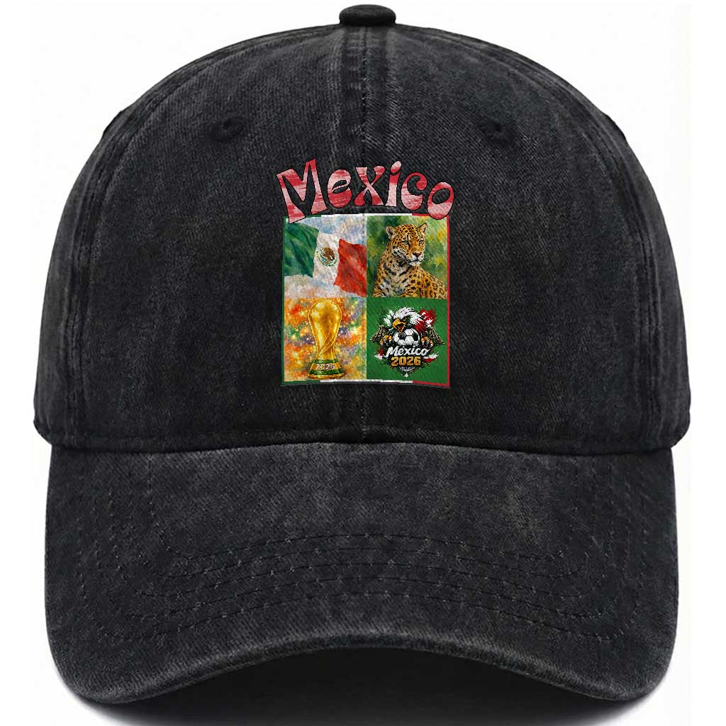 Mexico National Soccer Lover Washed Cotton Baseball Cap Patriotic Mexican Fan Gift TS12 Print Your Wear