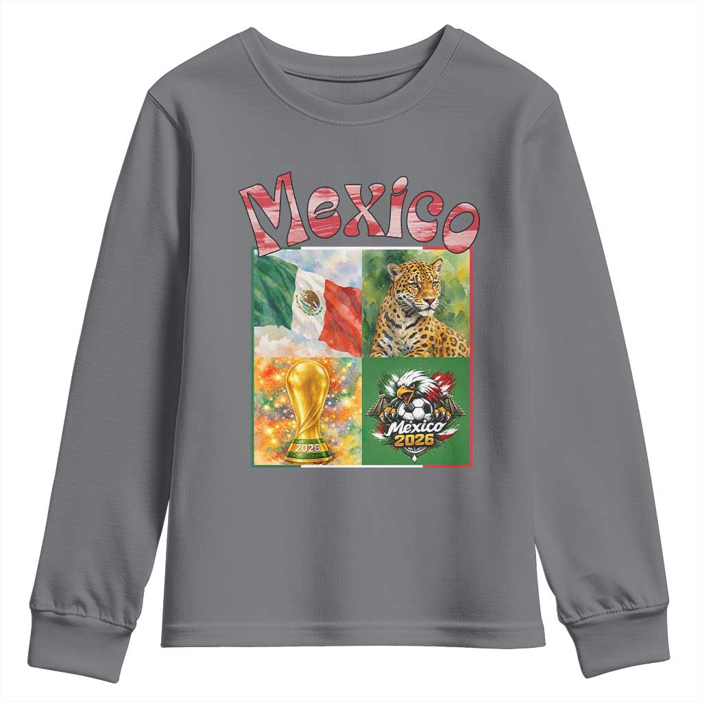 Mexico National Soccer Lover Youth Sweatshirt Patriotic Mexican Fan Gift TS12 Charcoal Print Your Wear