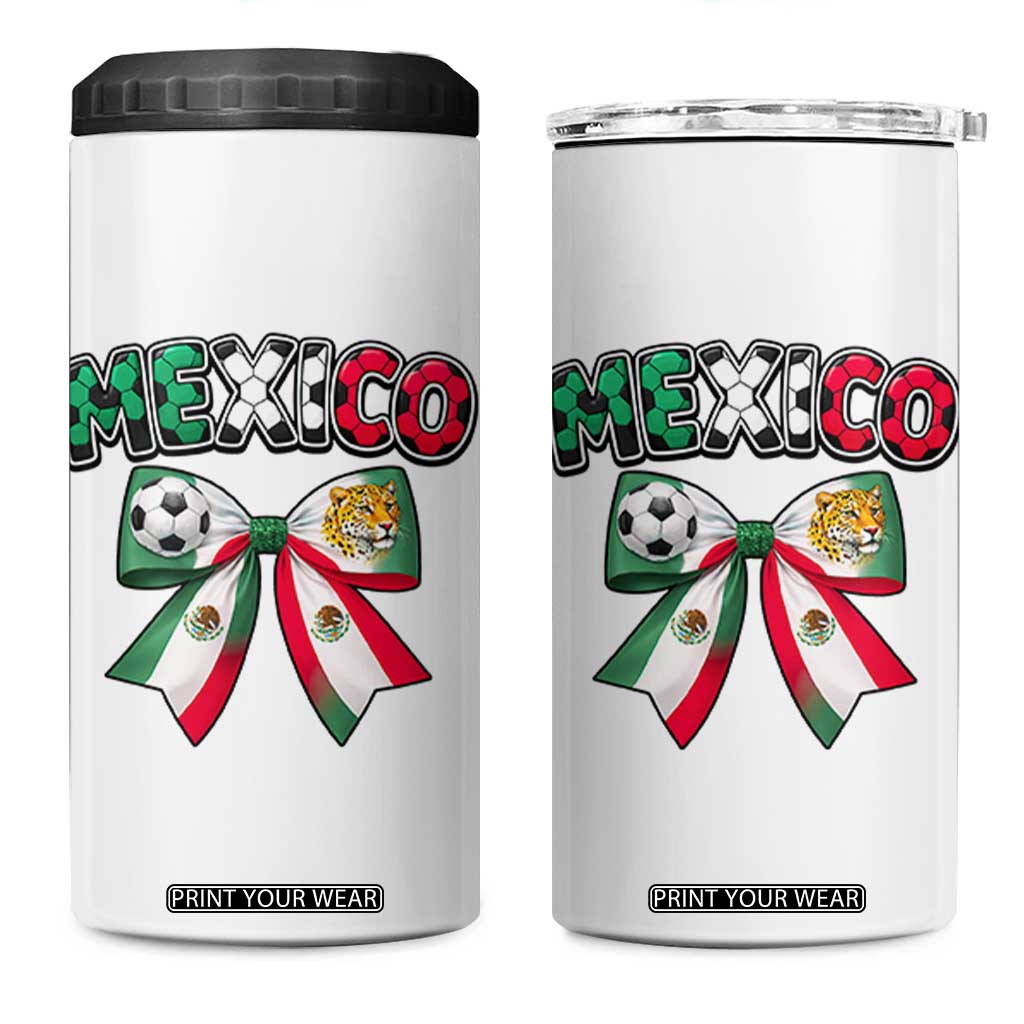 Mexico National Soccer Lover 4 in 1 Can Cooler Tumbler Soccer Pride Fan Gift TS12 One Size: 16 oz White Print Your Wear