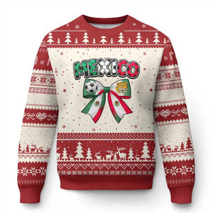 Mexico National Soccer Lover Ugly Christmas Sweater Soccer Pride Fan Gift TS12 Beige Red Print Your Wear