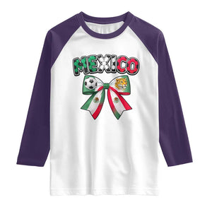 Mexico National Soccer Lover Raglan Shirt Soccer Pride Fan Gift TS12 White Purple Print Your Wear