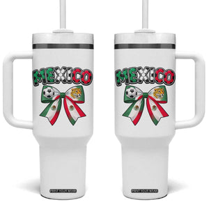 Mexico National Soccer Lover Tumbler With Handle Soccer Pride Fan Gift TS12 One Size: 40 oz White Print Your Wear