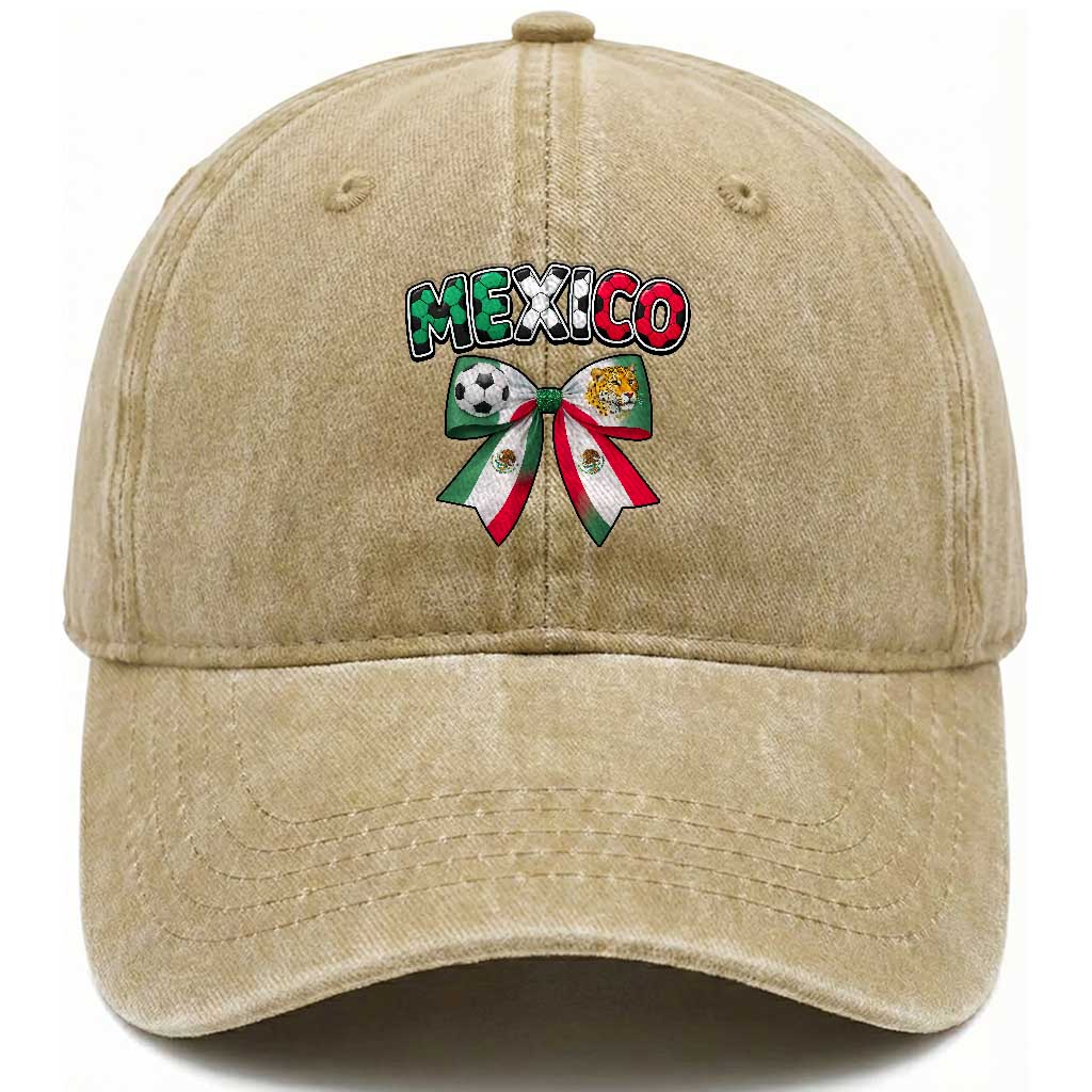 Mexico National Soccer Lover Washed Cotton Baseball Cap Soccer Pride Fan Gift TS12 Print Your Wear