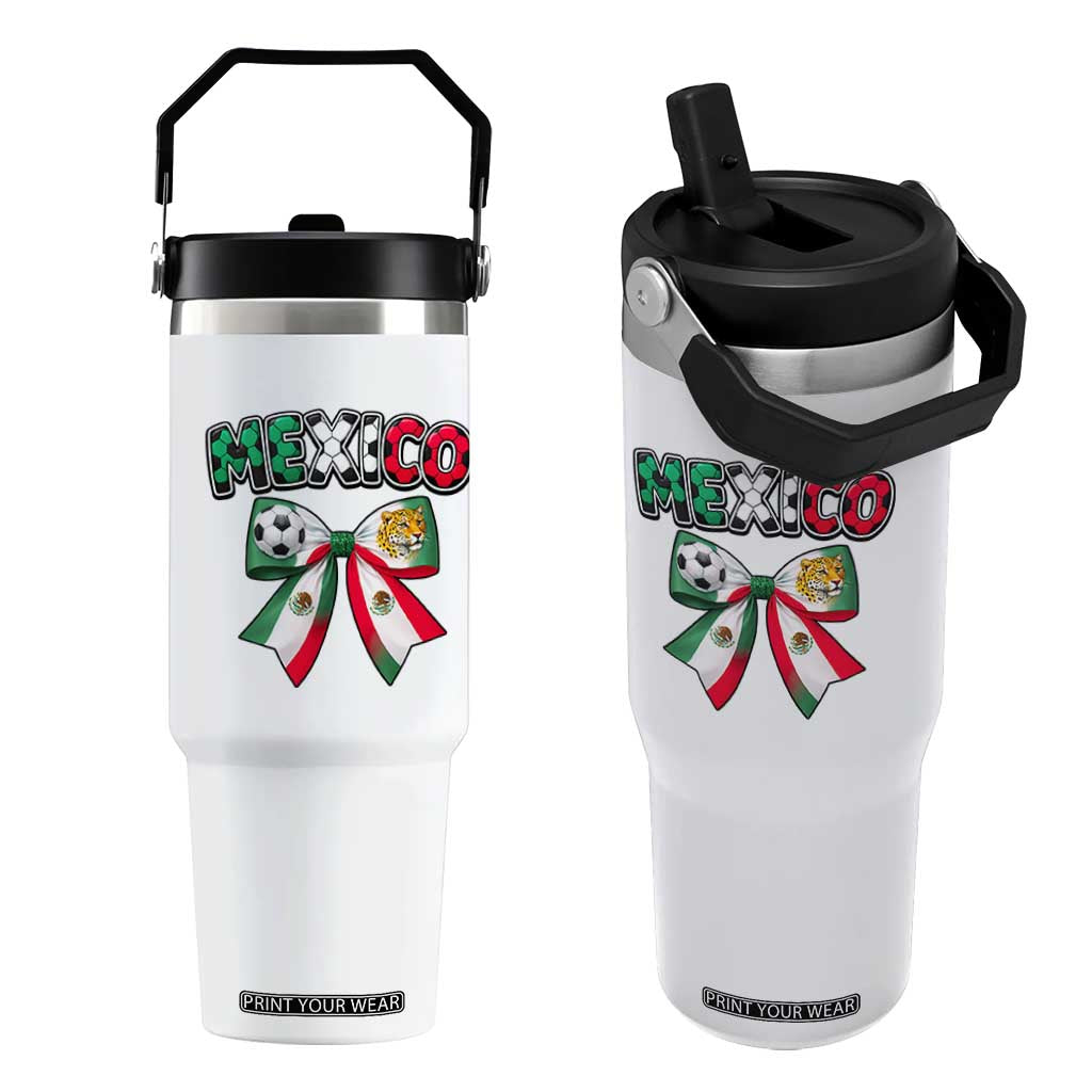 Mexico National Soccer Lover Flip Straw Tumbler Soccer Pride Fan Gift TS12 One Size: 30 oz White Print Your Wear