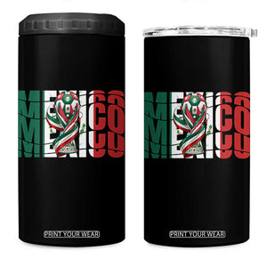 Mexico National Soccer Lover World 4 in 1 Can Cooler Tumbler Football Fan Gift TS12 One Size: 16 oz Black Print Your Wear