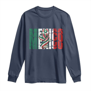 Mexico National Soccer Lover World Long Sleeve Shirt Football Fan Gift TS12 Navy Print Your Wear