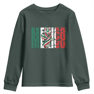 Mexico National Soccer Lover World Youth Sweatshirt Football Fan Gift TS12 Dark Forest Green Print Your Wear
