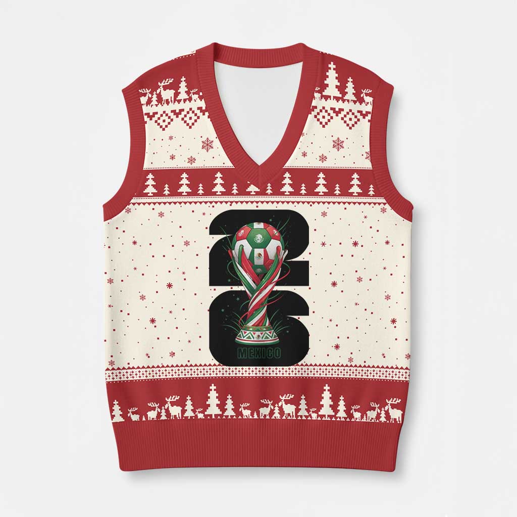 Proud Mexico National Soccer Lover Fan Gift V-Neck Knit Sweater Vest TS12 Beige Red Print Your Wear
