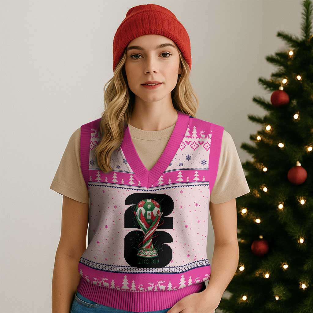 Proud Mexico National Soccer Lover Fan Gift V-Neck Knit Sweater Vest TS12 Hot Pink Print Your Wear