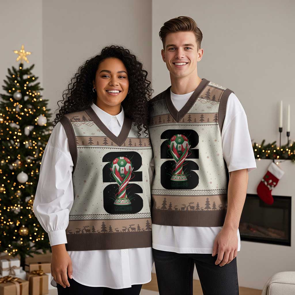 Proud Mexico National Soccer Lover Fan Gift V-Neck Knit Sweater Vest TS12 Mocha Mousse Print Your Wear