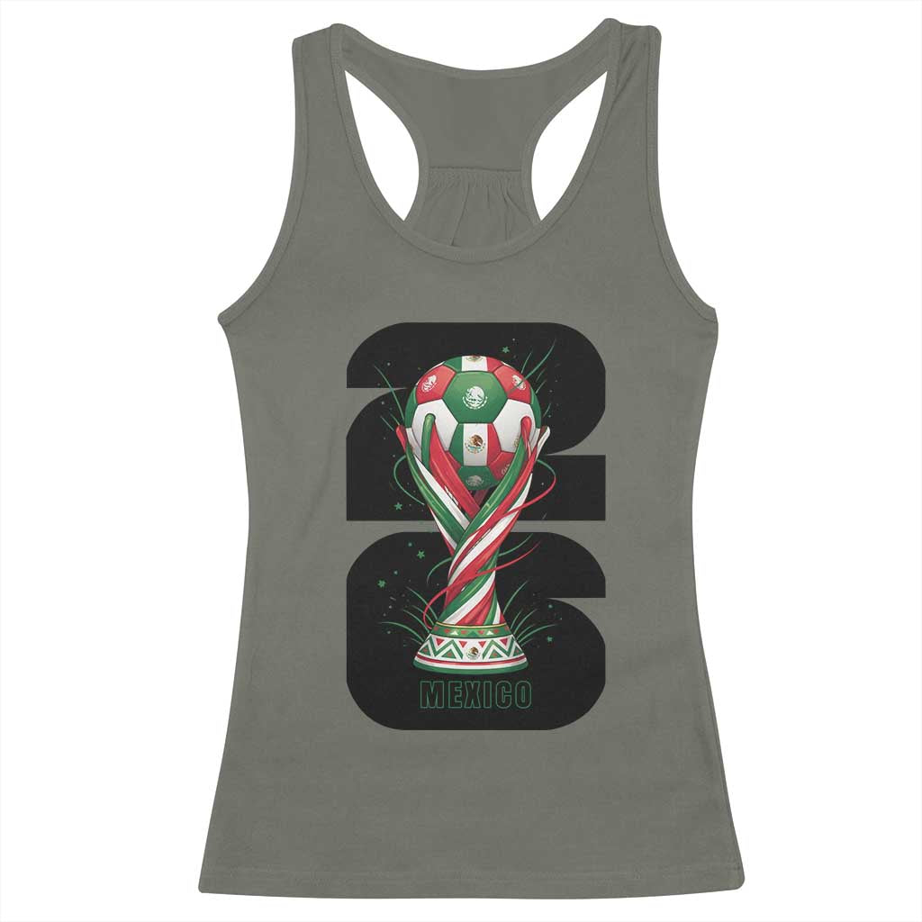 Proud Mexico National Soccer Lover Fan Gift Racerback Tank Top TS12 Military Green Print Your Wear