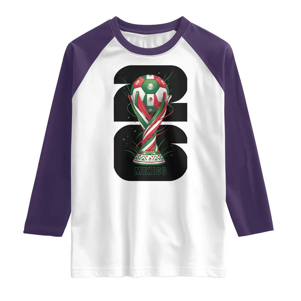 Proud Mexico National Soccer Lover Fan Gift Raglan Shirt TS12 White Purple Print Your Wear