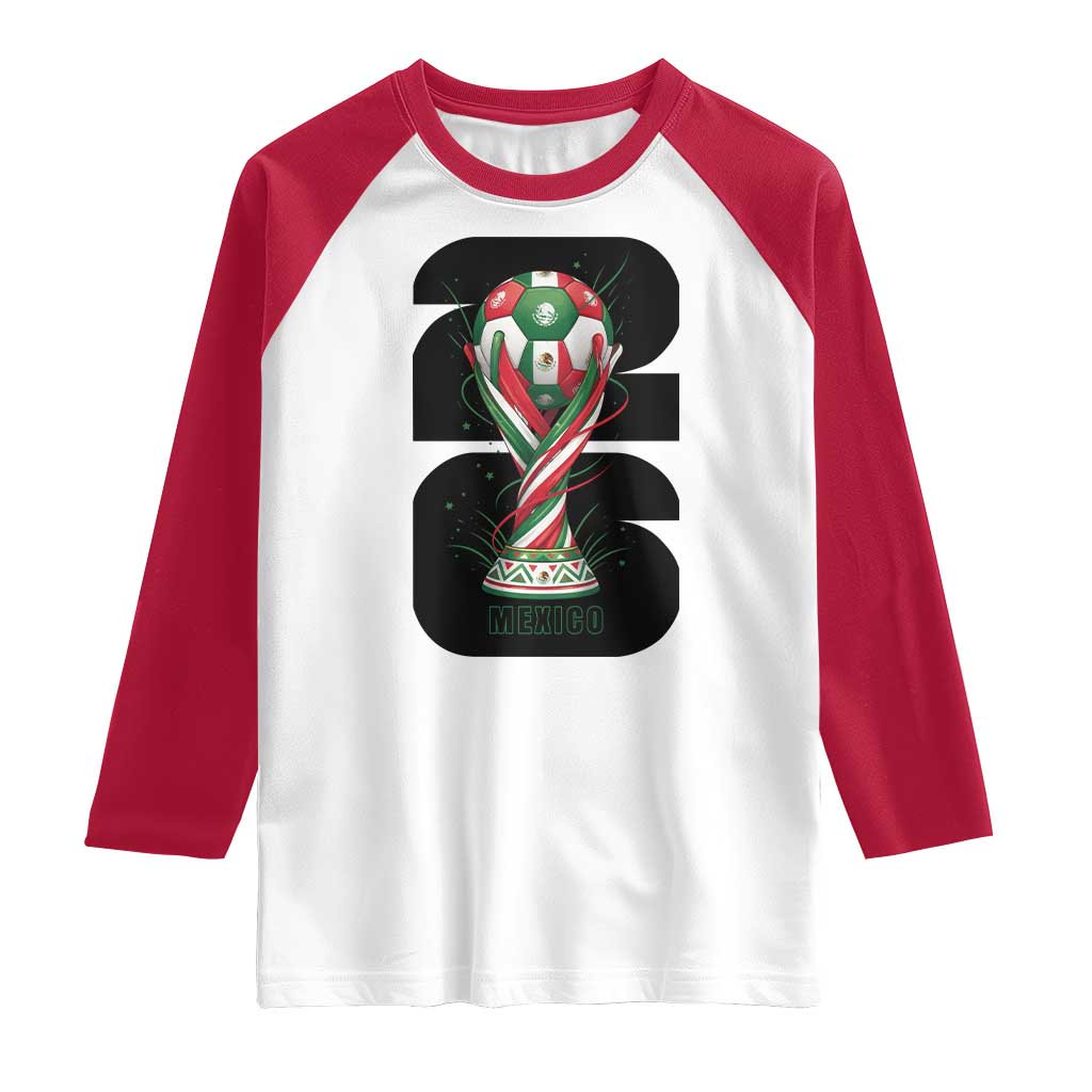 Proud Mexico National Soccer Lover Fan Gift Raglan Shirt TS12 White Red Print Your Wear