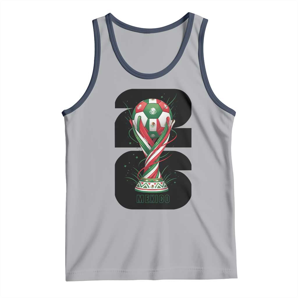Proud Mexico National Soccer Lover Fan Gift Tank Top TS12 Athletic Heather Navy Print Your Wear