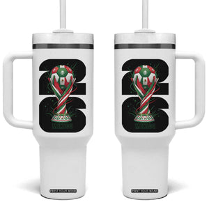 Proud Mexico National Soccer Lover Fan Gift Tumbler With Handle TS12 One Size: 40 oz White Print Your Wear