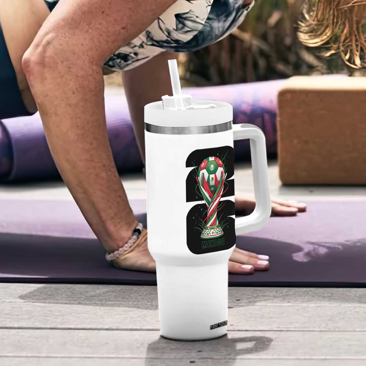 Proud Mexico National Soccer Lover Fan Gift Tumbler With Handle TS12 Print Your Wear