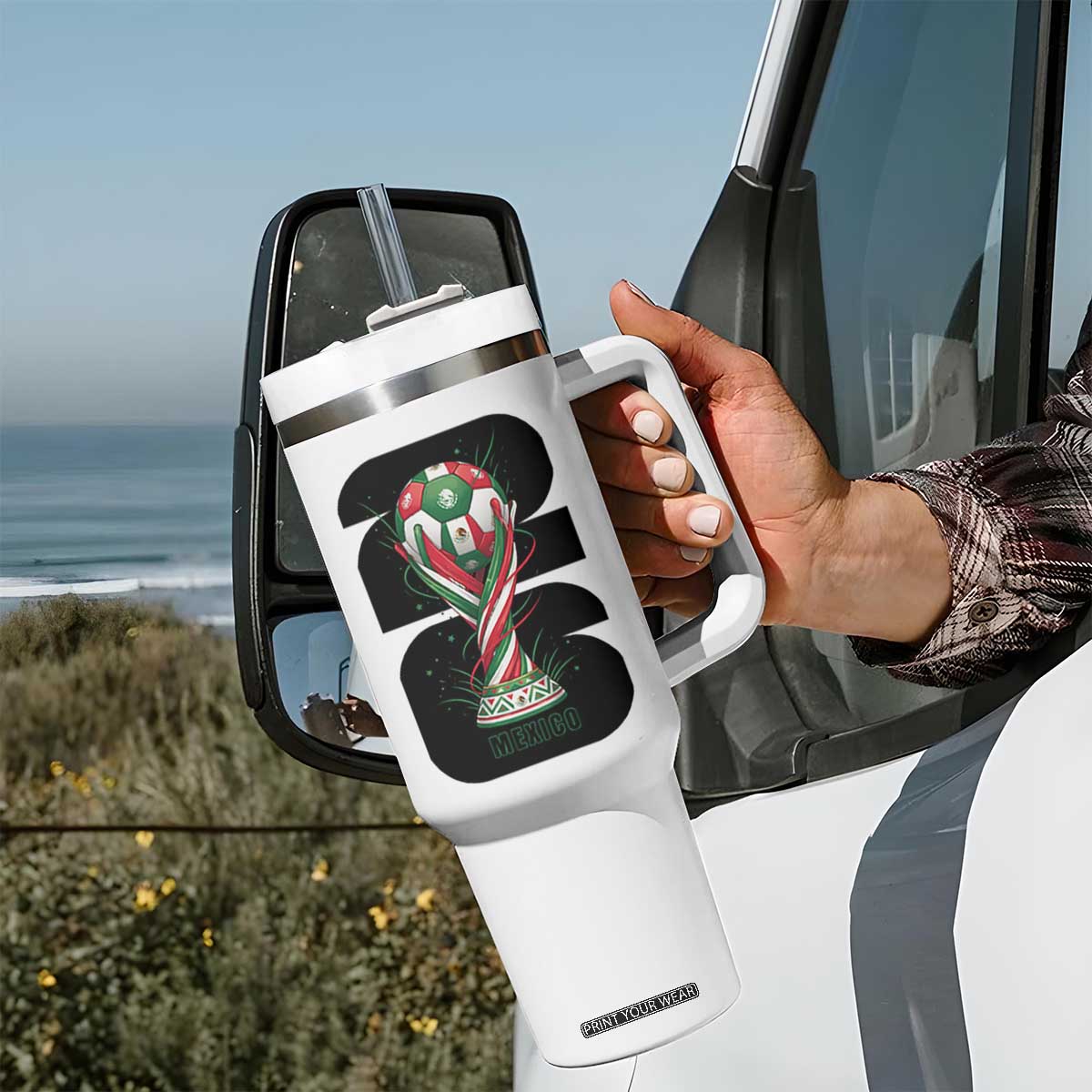 Proud Mexico National Soccer Lover Fan Gift Tumbler With Handle TS12 Print Your Wear