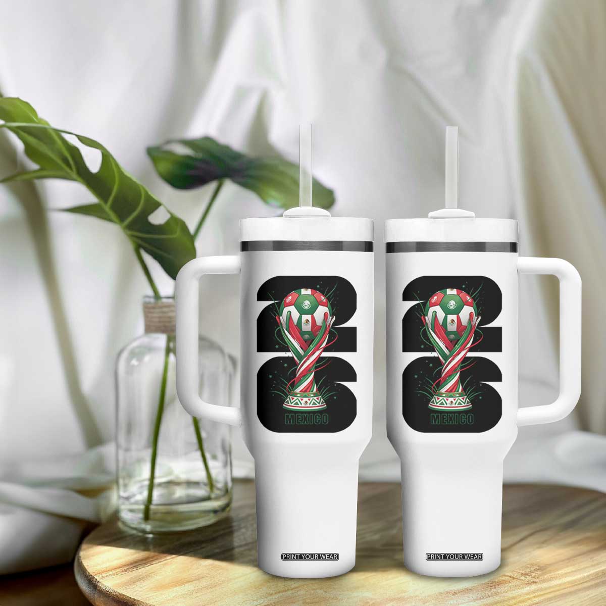 Proud Mexico National Soccer Lover Fan Gift Tumbler With Handle TS12 Print Your Wear
