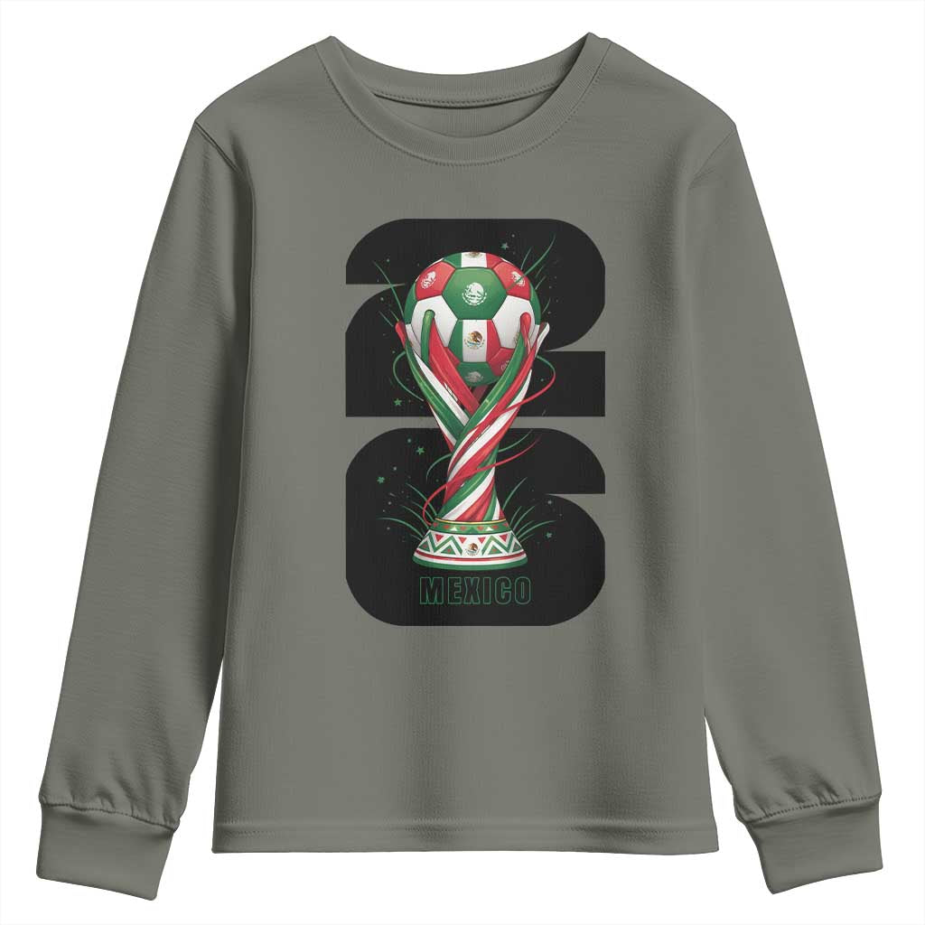 Proud Mexico National Soccer Lover Fan Gift Youth Sweatshirt TS12 Military Green Print Your Wear