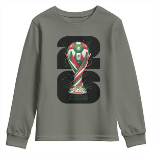 Proud Mexico National Soccer Lover Fan Gift Youth Sweatshirt TS12 Military Green Print Your Wear