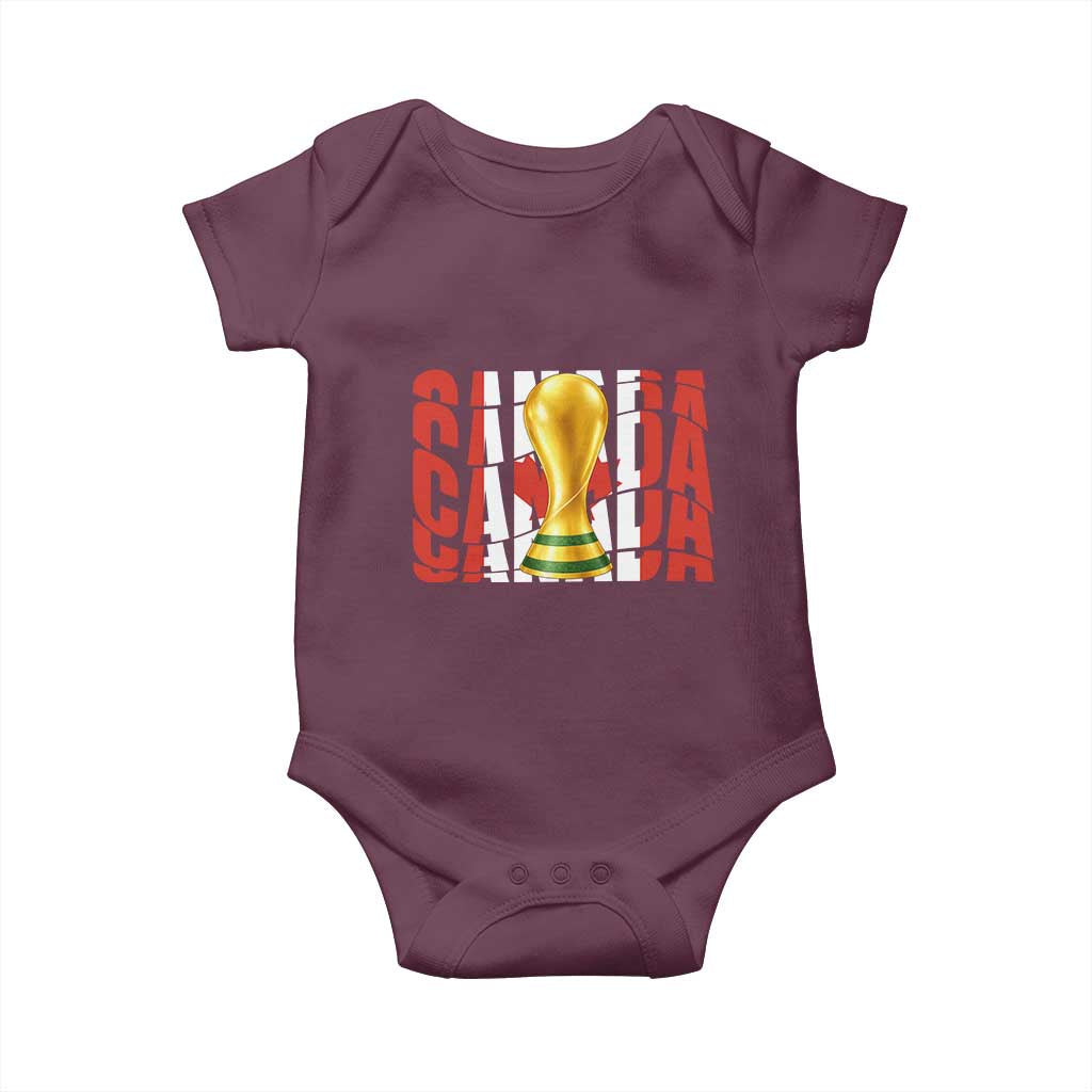 Proud Canada National Soccer Lover Fan Gift Baby Onesie TS12 Maroon Print Your Wear