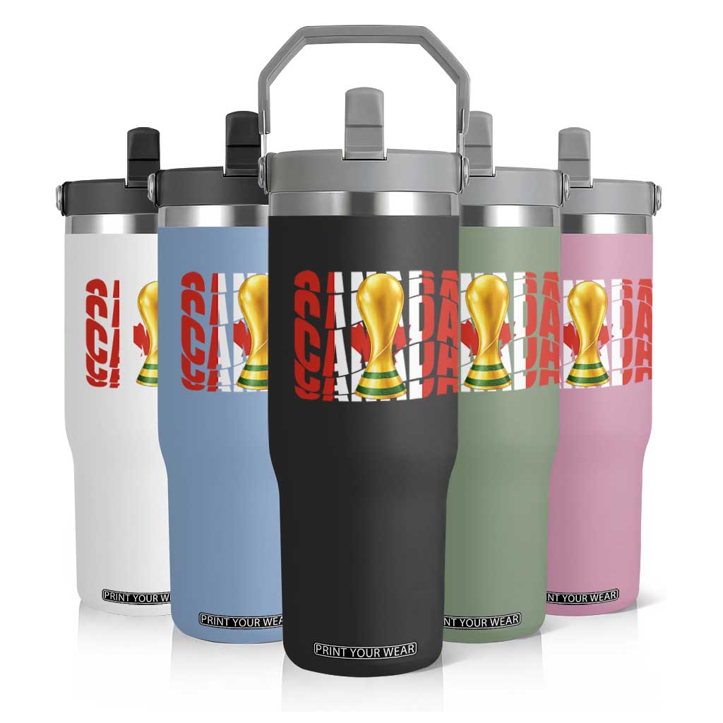 Proud Canada National Soccer Lover Fan Gift Flip Straw Tumbler TS12 Print Your Wear