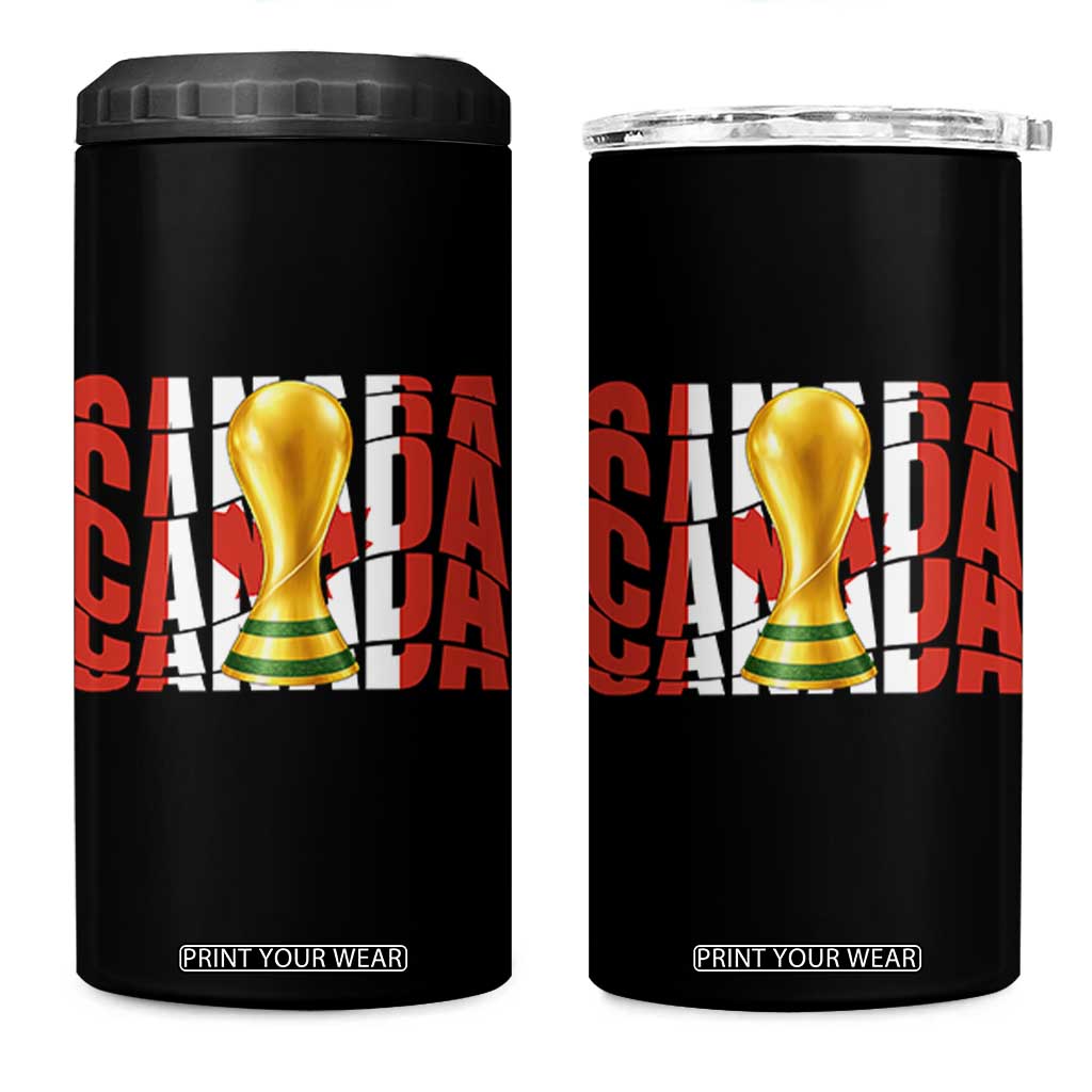 Proud Canada National Soccer Lover Fan Gift 4 in 1 Can Cooler Tumbler TS12 One Size: 16 oz Black Print Your Wear