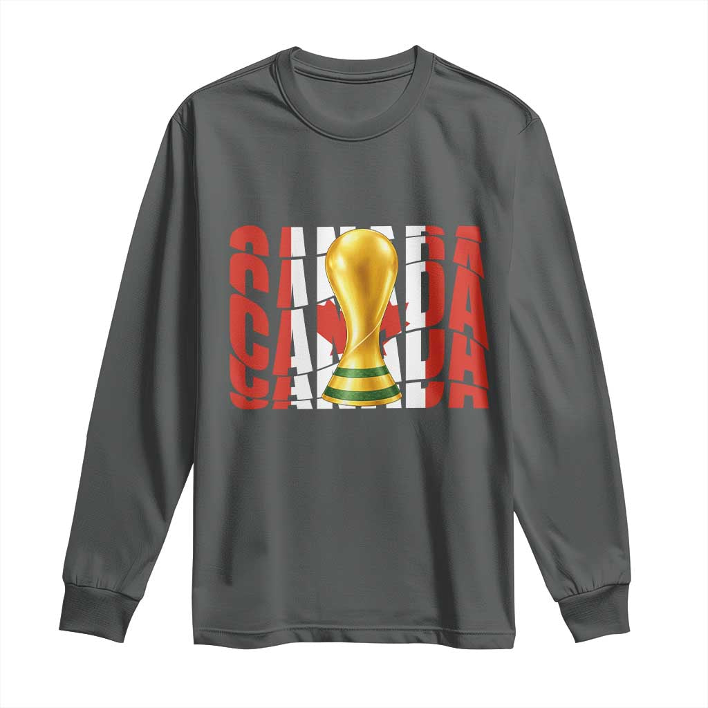 Proud Canada National Soccer Lover Fan Gift Long Sleeve Shirt TS12 Dark Heather Print Your Wear