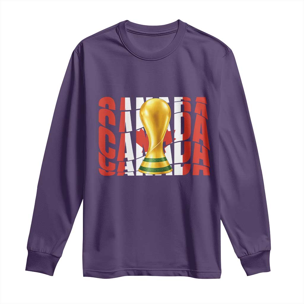 Proud Canada National Soccer Lover Fan Gift Long Sleeve Shirt TS12 Purple Print Your Wear