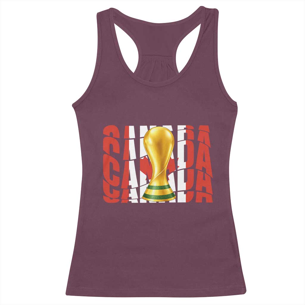 Proud Canada National Soccer Lover Fan Gift Racerback Tank Top TS12 Maroon Print Your Wear