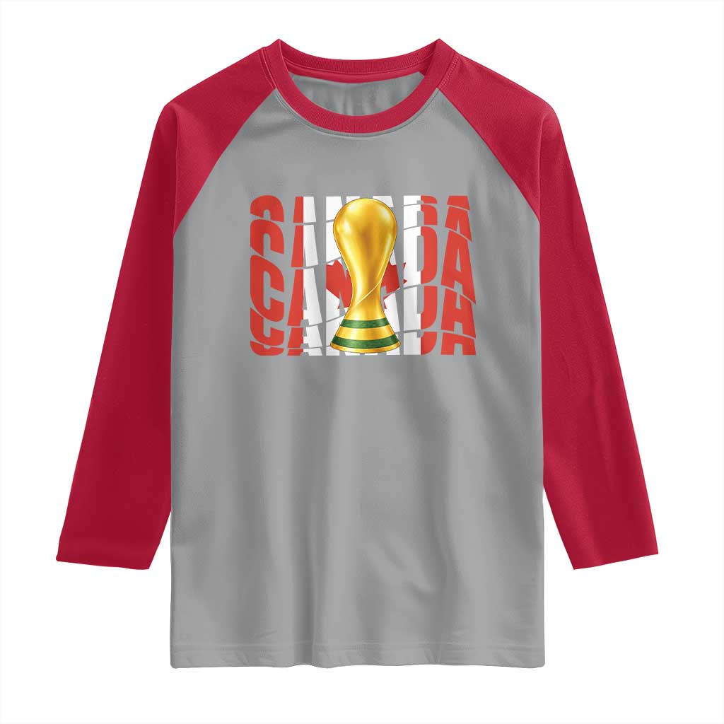 Proud Canada National Soccer Lover Fan Gift Raglan Shirt TS12 Sport Gray Red Print Your Wear